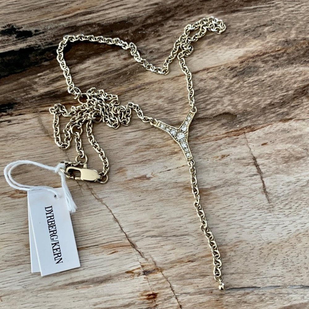 Dyrberg/Kern Neca Swarovski crystal Y style / lariat necklace